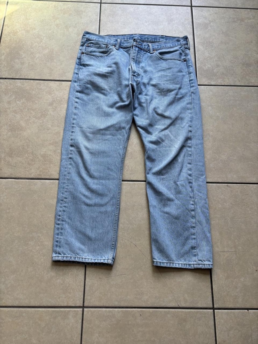 Levi's Jeans Mens 36x30 Blue Relaxed Straight Denim Light Wash Casual Fall